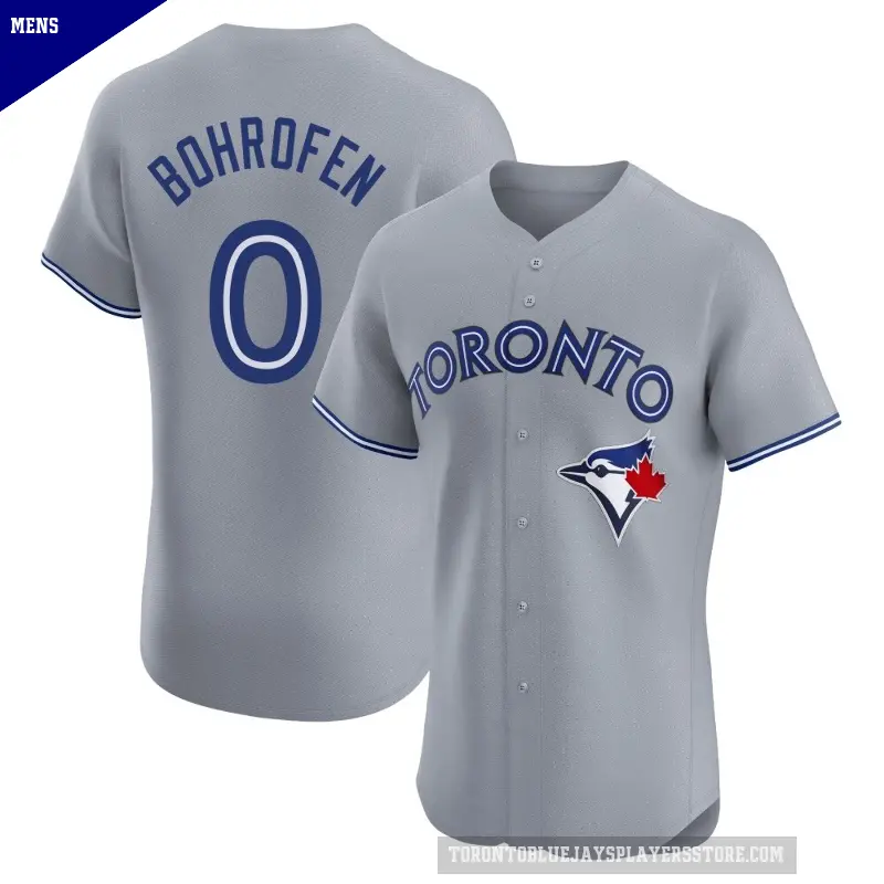 Men's No.0 Jace Bohrofen Toronto Blue Jays Gray Elite Road Jersey