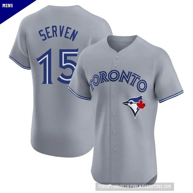 Men's No.15 Brian Serven Toronto Blue Jays Gray Elite Road Jersey