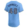 Men's No.48 Seranthony Dominguez Toronto Blue Jays Blue Elite Powder Alternate Jersey