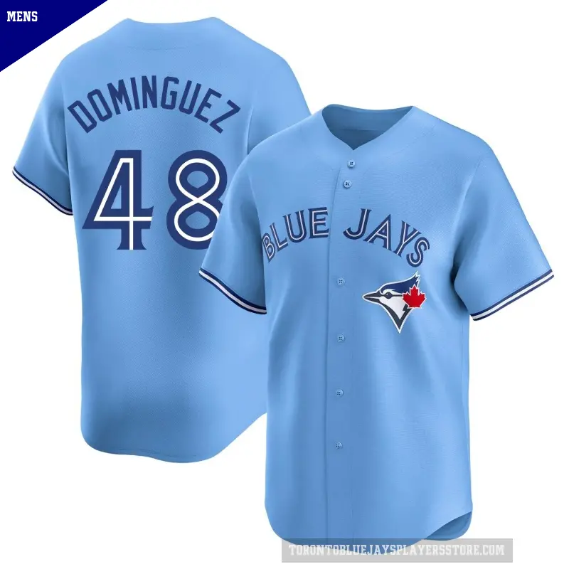 Men's No.48 Seranthony Dominguez Toronto Blue Jays Blue Limited Powder Alternate Jersey