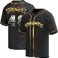 Men's No.48 Seranthony Dominguez Toronto Blue Jays Gold Replica Black en Alternate Jersey