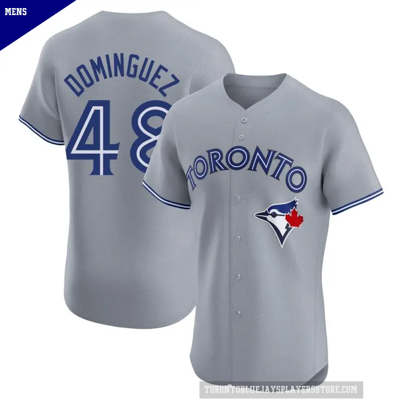 Men's No.48 Seranthony Dominguez Toronto Blue Jays Gray Elite Road Jersey