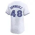 Men's No.48 Seranthony Dominguez Toronto Blue Jays White Elite Home Jersey