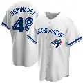 Men's No.48 Seranthony Dominguez Toronto Blue Jays White Replica Home Cooperstown Collection Jersey