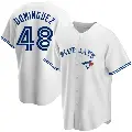 Men's No.48 Seranthony Dominguez Toronto Blue Jays White Replica Home Jersey