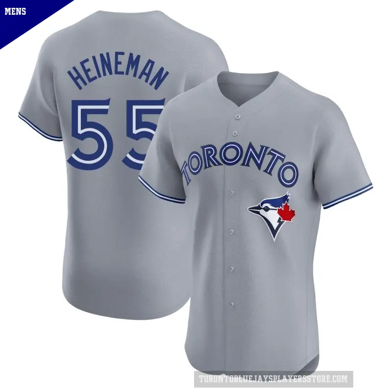 Men's No.55 Tyler Heineman Toronto Blue Jays Gray Elite Road Jersey