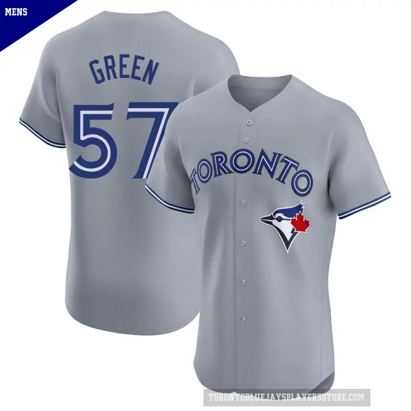 Men's No.57 Chad Green Toronto Blue Jays Gray Elite Road Jersey
