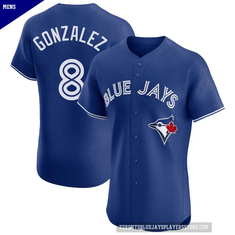 Men's No.8 Alex Gonzalez Toronto Blue Jays Royal Elite Alternate Jersey