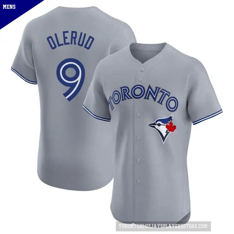 Men's No.9 John Olerud Toronto Blue Jays Gray Elite Road Jersey