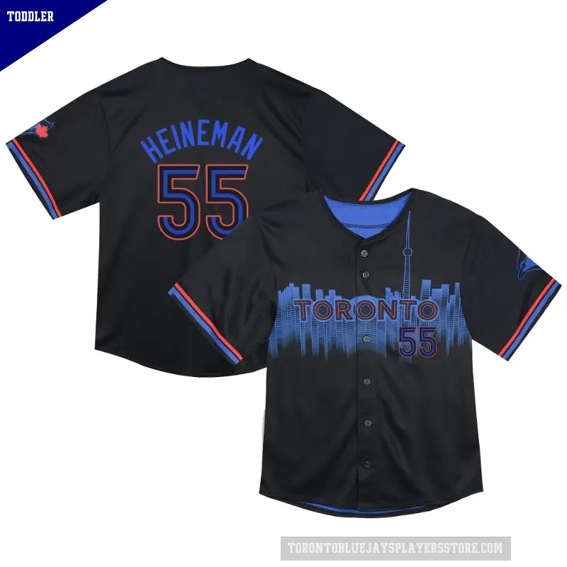 Toddler No.55 Tyler Heineman Toronto Blue Jays Black Limited 2024 City Connect Jersey