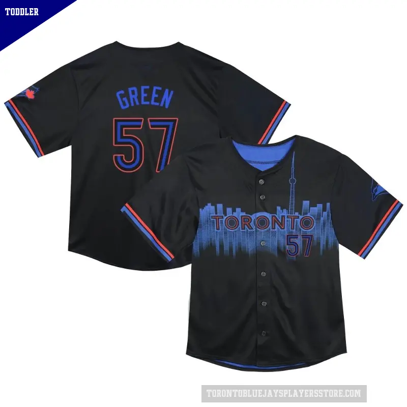 Toddler No.57 Chad Green Toronto Blue Jays Black Limited 2024 City Connect Jersey