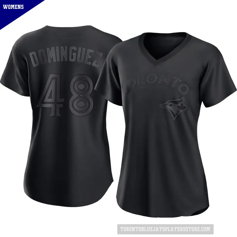 Women's No.48 Seranthony Dominguez Toronto Blue Jays Black Authentic Pitch Fashion Jersey