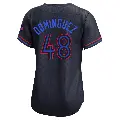 Women's No.48 Seranthony Dominguez Toronto Blue Jays Black Limited 2024 City Connect Jersey