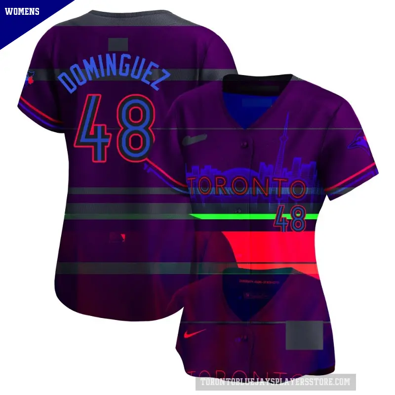 Women's No.48 Seranthony Dominguez Toronto Blue Jays Black Limited 2024 City Connect Jersey