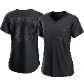 Women's No.48 Seranthony Dominguez Toronto Blue Jays Black Replica Pitch Fashion Jersey