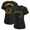 Women's No.48 Seranthony Dominguez Toronto Blue Jays Black Replica Snake Skin City Jersey