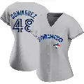 Women's No.48 Seranthony Dominguez Toronto Blue Jays Gray Replica Road Jersey