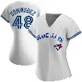 Women's No.48 Seranthony Dominguez Toronto Blue Jays White Replica Home Jersey