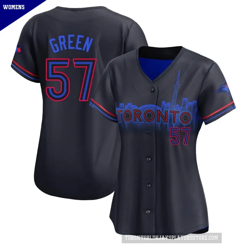 Women's No.57 Chad Green Toronto Blue Jays Black Limited 2024 City Connect Jersey