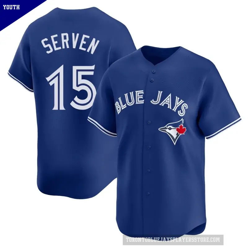 Youth No.15 Brian Serven Toronto Blue Jays Royal Limited Alternate Jersey