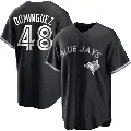 Youth No.48 Seranthony Dominguez Toronto Blue Jays Black/White Replica Jersey