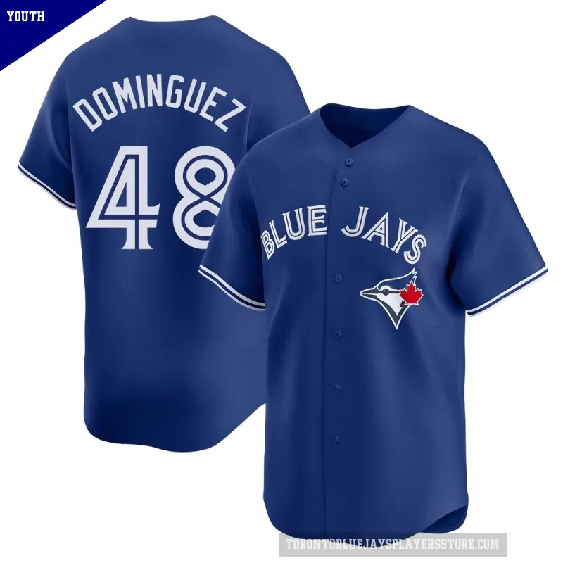 Youth No.48 Seranthony Dominguez Toronto Blue Jays Royal Limited Alternate Jersey